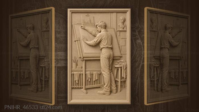Drafter flattens the sheet against the easel 3d STL model