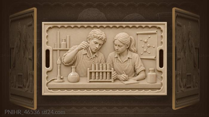 Student counts drops into test tubes 3d STL model
