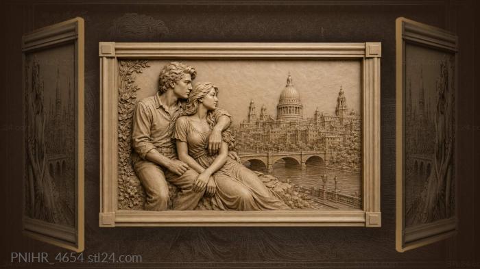 Loving couple city romance 3d STL model