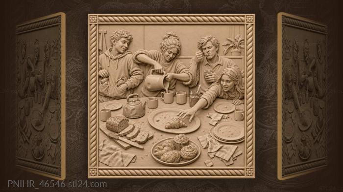 Student feast chaotic kitchen scene 3d STL model