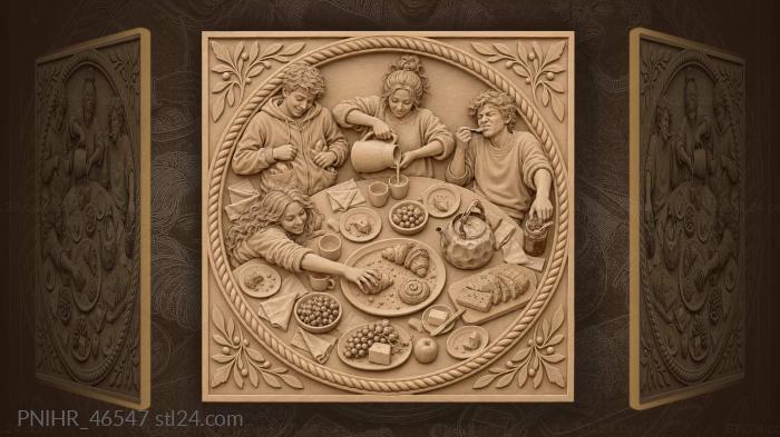 Students grabbing for free treats 3d STL model