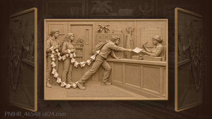 Student drags failed subjects to the secretary 3d STL model