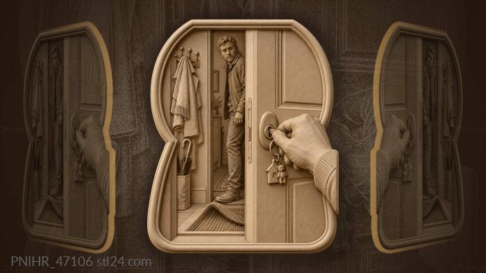 Key turns welcome home moment 3d STL model