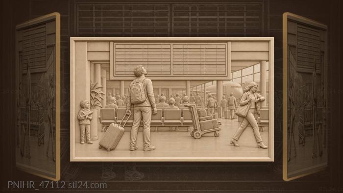 Airport rush waiting for flight 3d STL model
