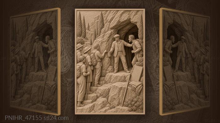 Mountain entrance ticket collector scene 3d STL model