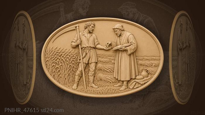 Payment to the mower at sunset 3d STL model