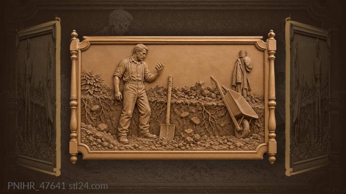 Digger’s rest hand on spade 3d STL model