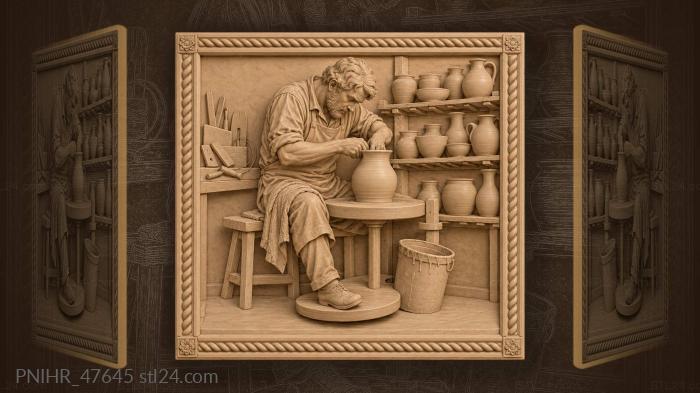 Hunched over a jug watching the lip 3d STL model