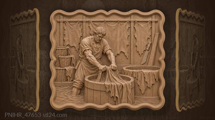 Tanner straining with heavy hide 3d STL model
