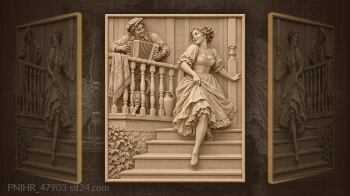 Laughing girl escapes the creaking porch tune 3d STL model
