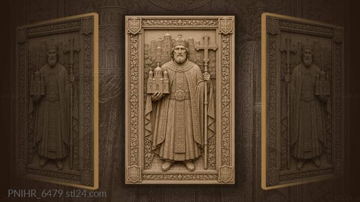 King holding church in right hand 3d STL model