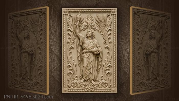 Bread and a torch beneath ears of wheat 3d STL model