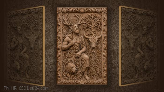 Forest spirit with bear and bull 3d STL model