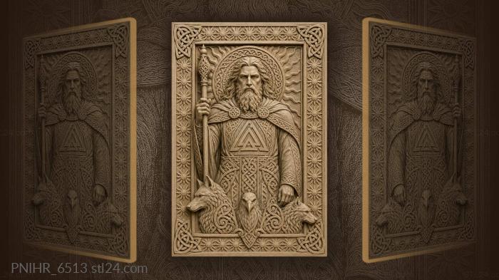 Runes and beast heads below his feet 3d STL model