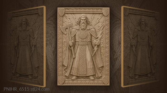 Thunderer wearing valknut on his chest 3d STL model
