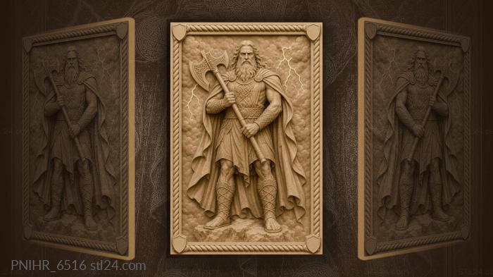 Cross headed axe among storm clouds 3d STL model