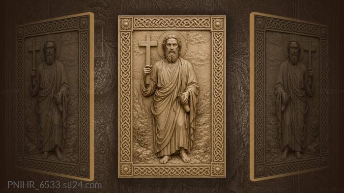 Elder with scroll and cross 3d STL model