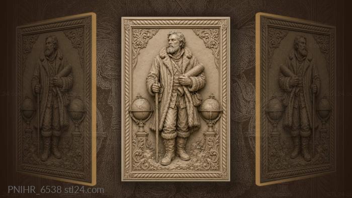 Traveler with globes and map 3d STL model