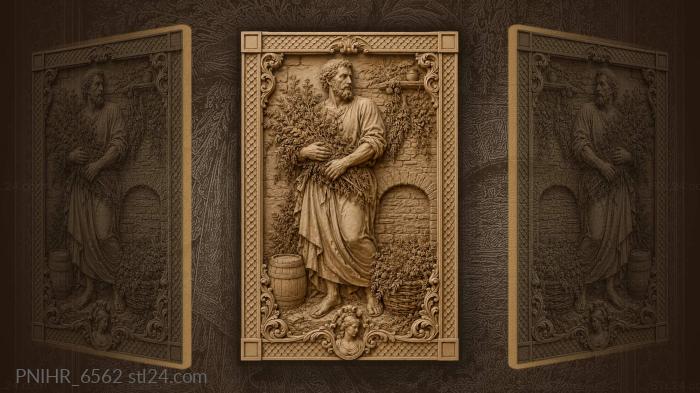 Herbalist with bountiful harvest and fireplace 3d STL model