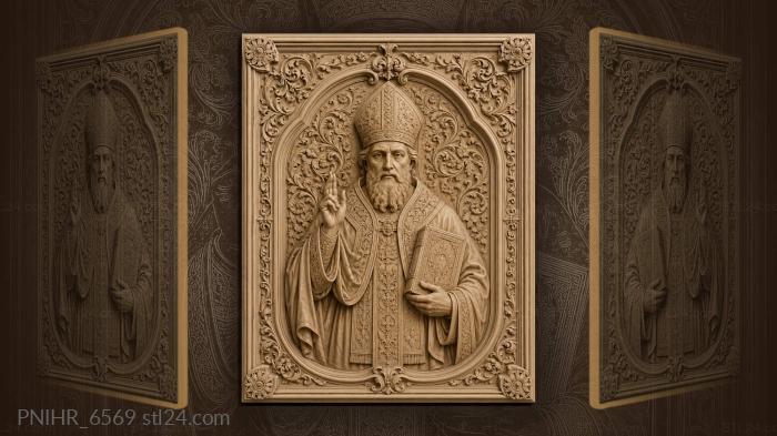 Saintly figure with raised hand blessing 3d STL model
