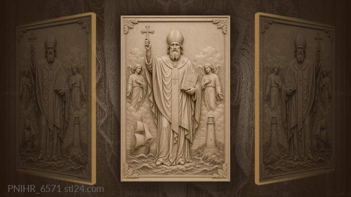 Blessing above a ship and angels 3d STL model