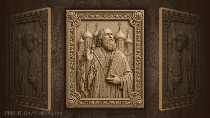 Saint with churches in background 3d STL model