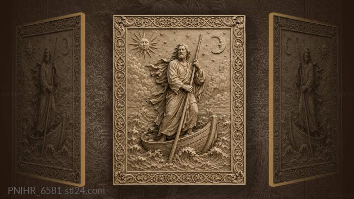 Wise man sailing under celestial signs 3d STL model
