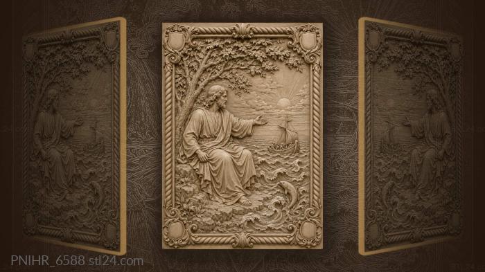 Jesus Christ blessing fishermen by the sea 3d STL model