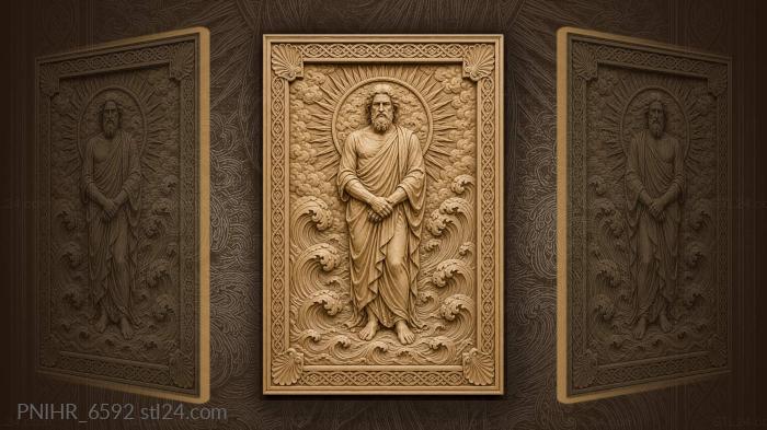 Majestic man above ocean waves 3d STL model