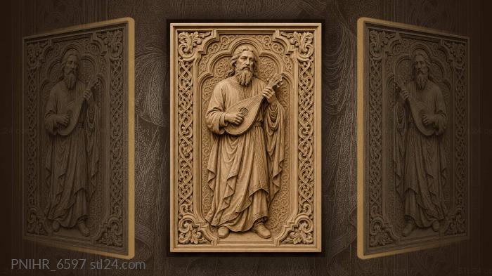 Stringed instrument held against the chest 3d STL model