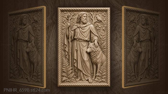 Francis of Assisi taming the Wolf of Gubbio 3d STL model