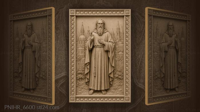 Saint Sergius of Radonezh blessing the city 3d STL model
