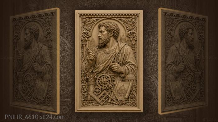 Craftsman above gears and tools · Michelangelo 3d STL model