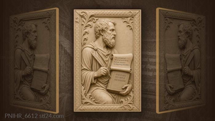 Philosopher Socrates with book of wisdom 3d STL model
