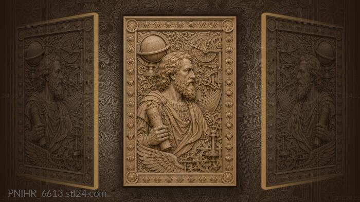 Leonardo da Vinci among inventions and mechanisms 3d STL model