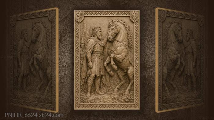 Prince calms the rearing horse 3d STL model