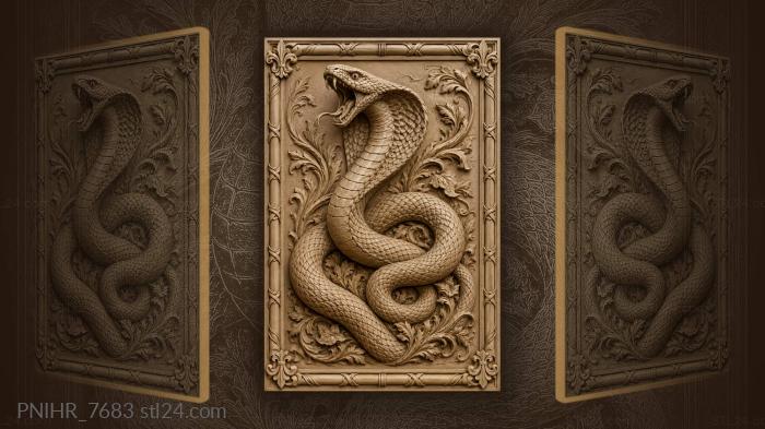 Angry cobra with open jaws 3d STL model