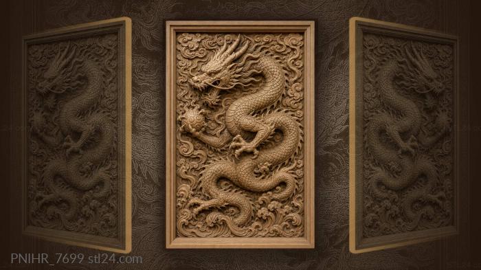 Roaring dragon with mystic sphere 3d STL model
