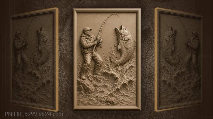 Waves breaking at his feet on the rocks 3d STL model