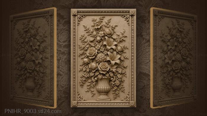 Roses in elegant vase floral still life 3d STL model