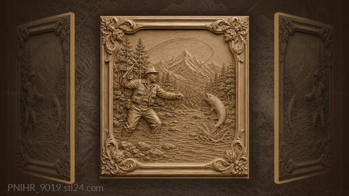 A cast toward a trout below a distant peak 3d STL model