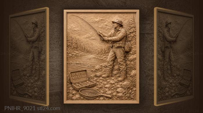 Open tackle box on the rocks below 3d STL model