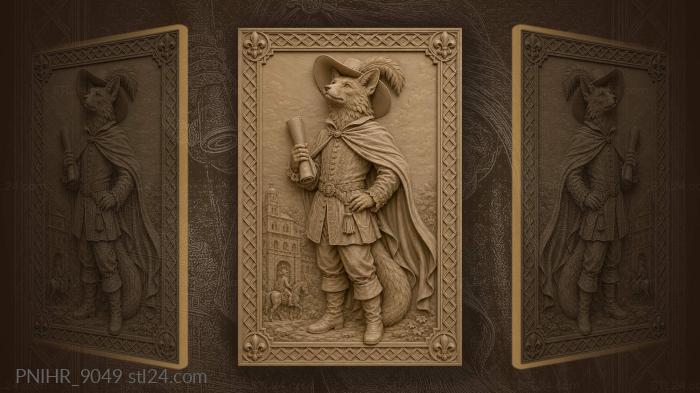Fox in robes holding a scroll 3d STL model