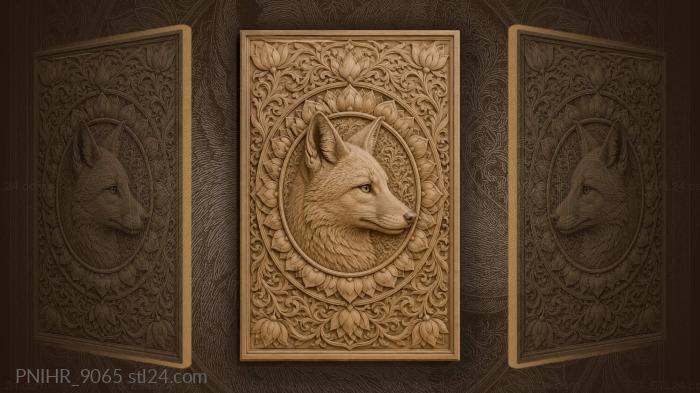 Fox head with lotus frame 3d STL model