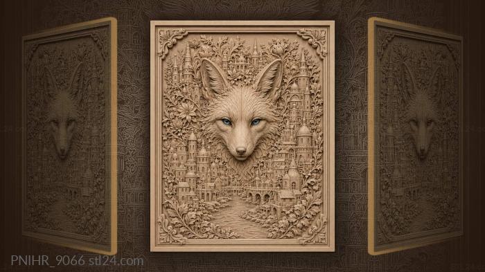 Fox amidst city bloom 3d STL model