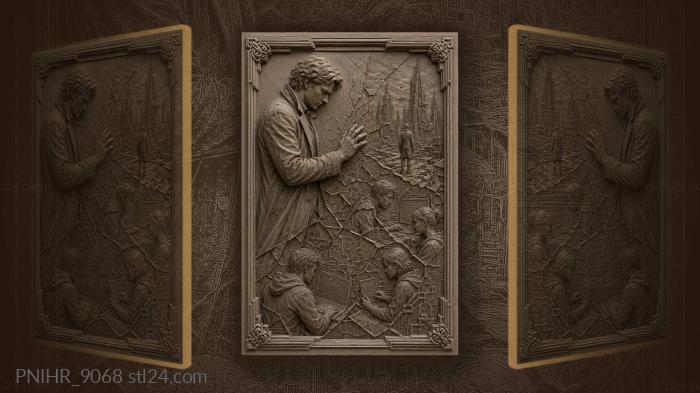 Broken connections digital future people 3d STL model