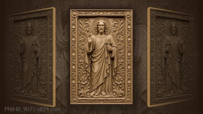 Christ with cross and blessings 3d STL model