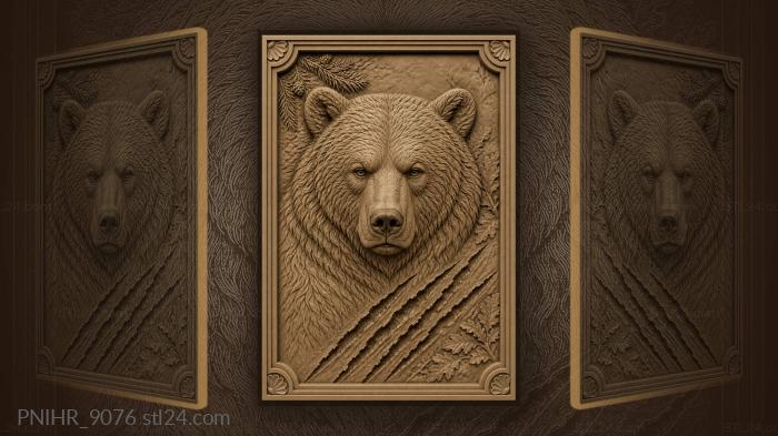Powerful bear with claw marks 3d STL model