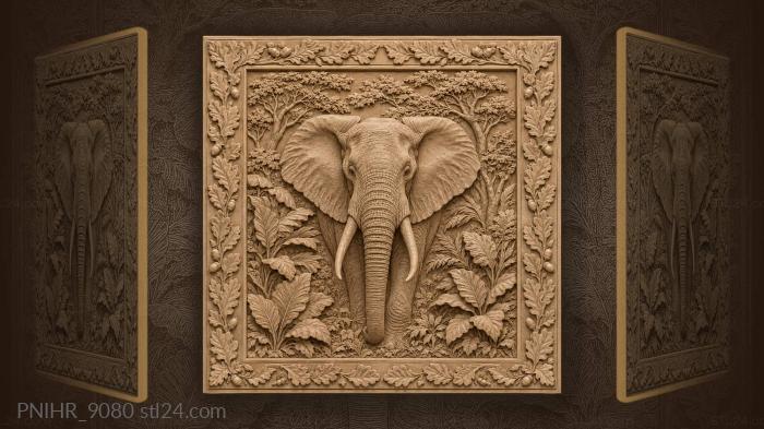 African elephant parts the dense foliage 3d STL model