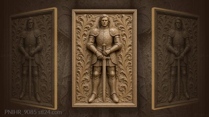 Both hands resting on the hilt 3d STL model